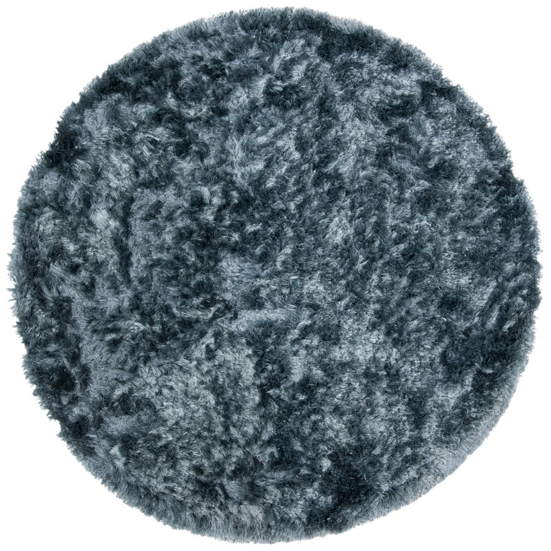 Morrell Hand Tufted Shag Solid Color Area Rug, Rond 6 pi