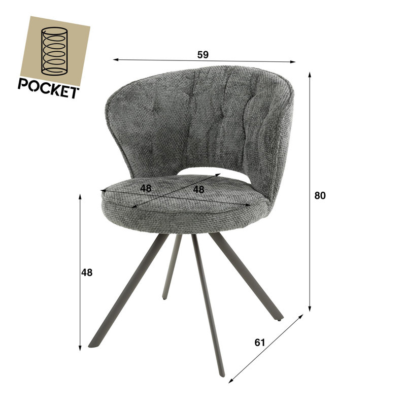 Adamas Upholstered Chair, Anthracite
