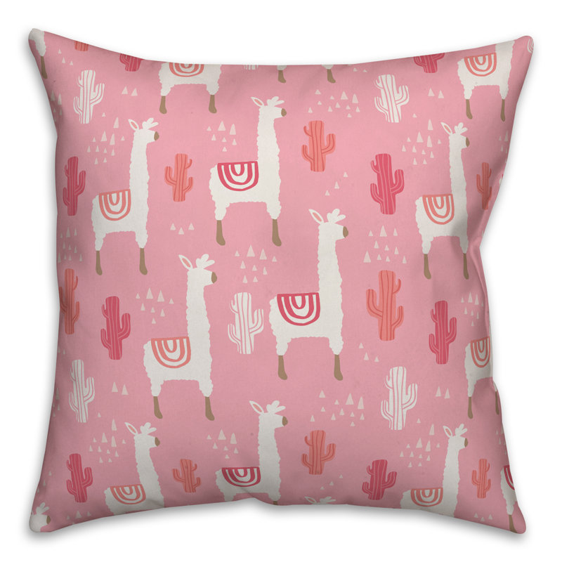  Housse et insert de coussin carré en forme de lama
