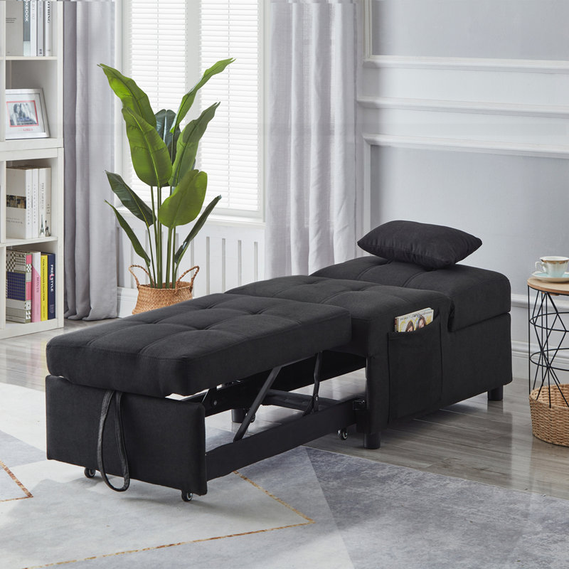 Fauteuil inclinable en lin, Noir