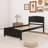 Wood Platform Bed With Headboard-1895629275