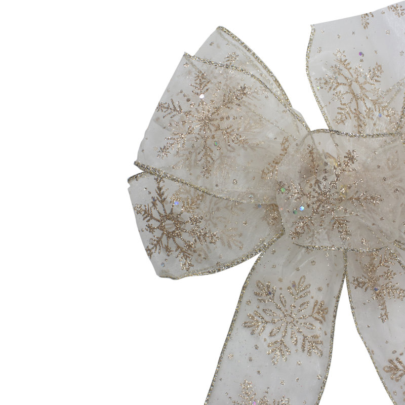14'' Fabric Snowflakes Bow