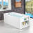 59'' x 29.5'' Freestanding Rectangular Acrylic Soaking Bathtub with Built-In Storage-60822957