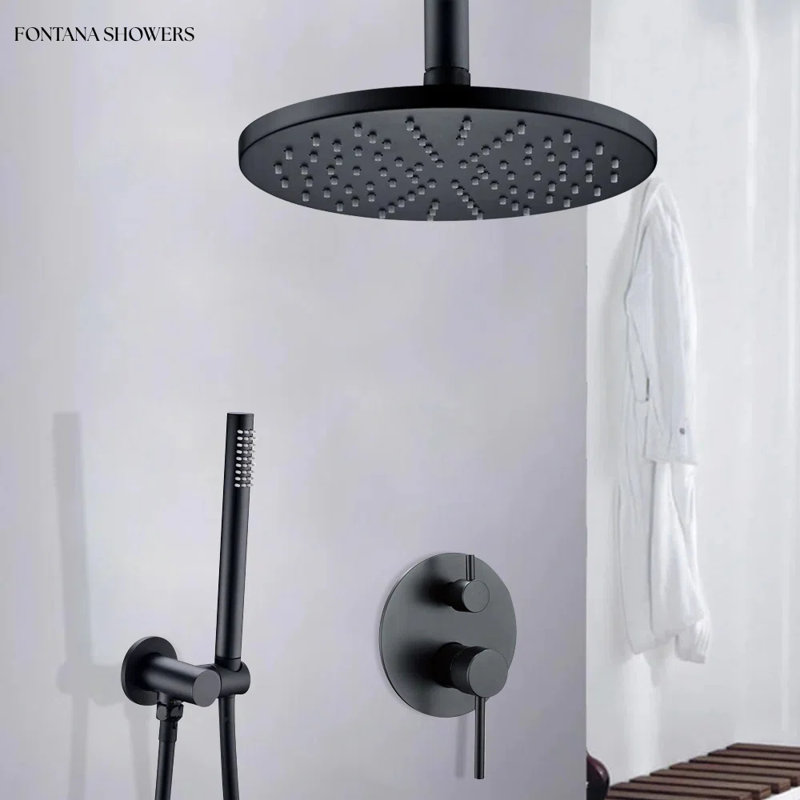 Verona Florence Ceiling Mount Hot and Cold Mixer Modern Design for Ultimate Control and Style, 2.5" H x 12" W