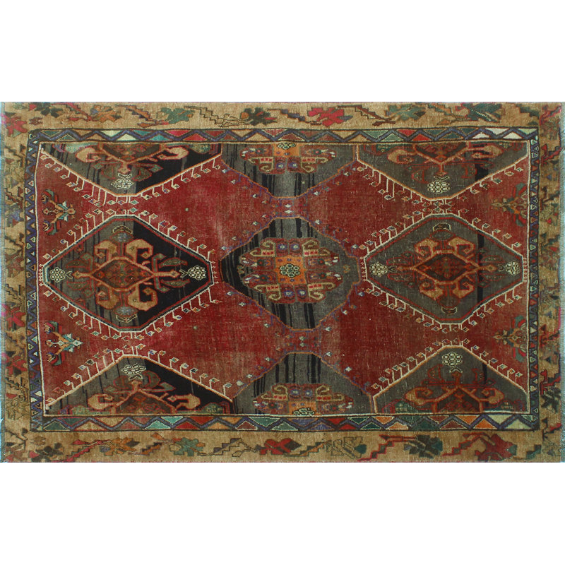 Tapis rouge semi-antique Kaz