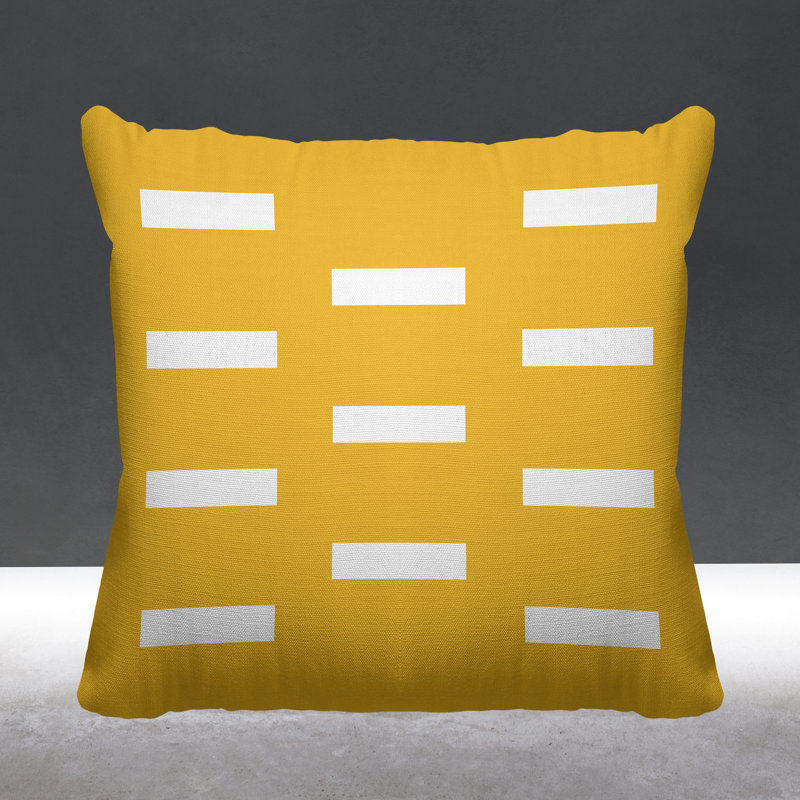 Luella Geometric Outdoor Reversible Throw Pillow, 19H" x 19W", Yellow
