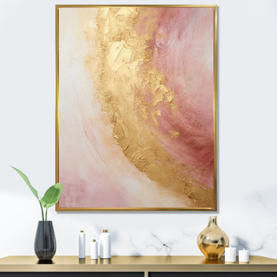 Or rose, désert, mirage, spirale I - abstrait, spirales sur toile