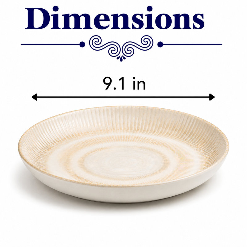 Assiette plate Paros-Shell Sand, 9x9x1.1"