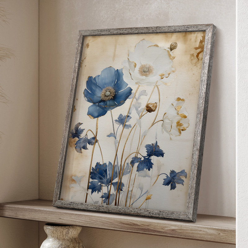 Impression encadrée FLORAL Series LXV - bois massif, H 15 po x l 12 po