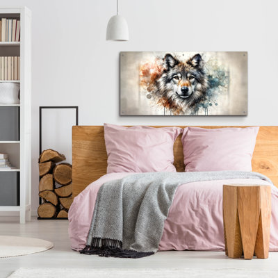  «Wolf Portrait» par Rey Klimt, art mural en verre acrylique