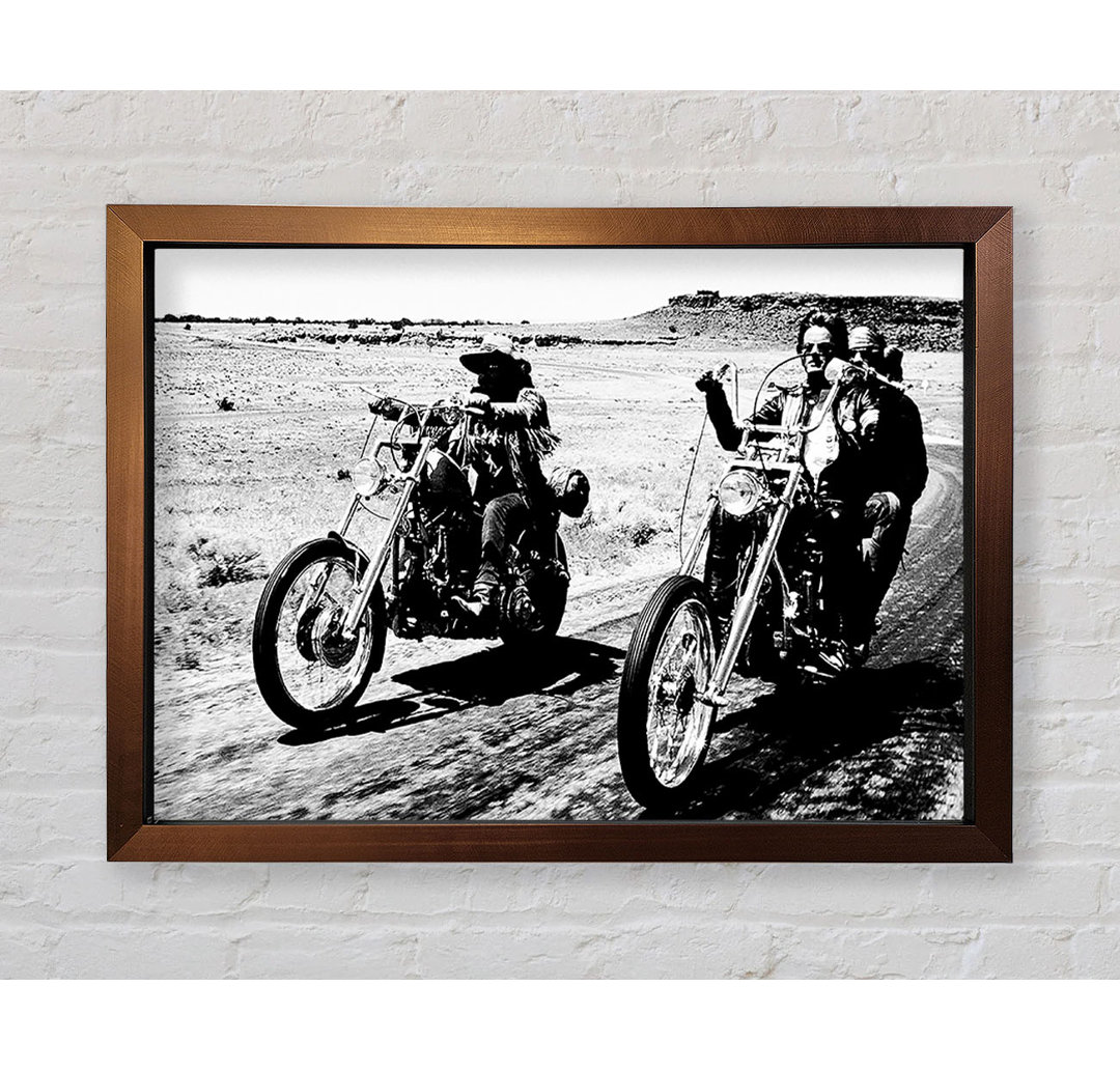 Easy Rider Motorrad fahren B N W - Drucken