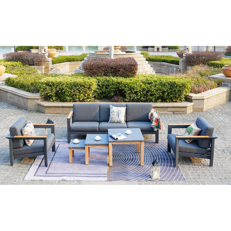 Ensemble de patio 6 pièces avec coussins