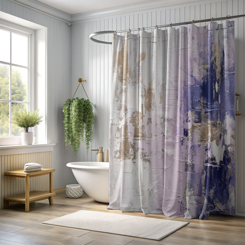Gilded Lilac Luminescence - Premium Shower Curtain, 74"H x 71"W