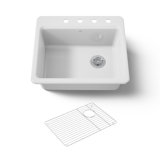 Riverby® 25" L x 22" W x 9-5 8" Bar Kitchen Sink with Basin Rack