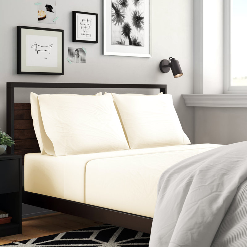 Brushed Microfiber Breathable Wrinkle Resistant Sateen Sheet Set, Ivory, Twin Sheet Set + 1 Fitted Sheet + 1 Pillowcase