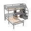 Lit mezzanine avec rangement pour escalier et tablettes de bureau-1053028353
