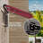 Red 10' X 8' Patio Sunshade Awning. & Water Fabric. Aluminum Frame. Hand Crank. Deck, Balcony, Yard Suitable. Multi-Surface Fixation. Heat Blocking Deck Awning - With Resistance. Manual Crank, Frame