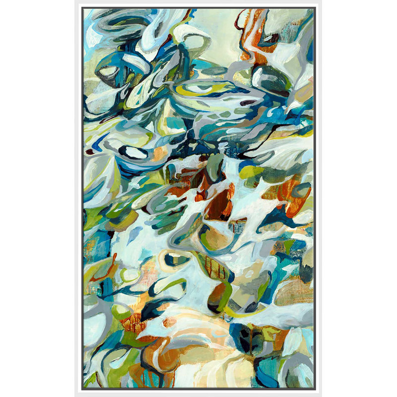 In the Flow III - peinture à cadre flottant, Cadre flottant blanc, H 33,5 po x l 21,5 po x P 2 po