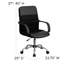  Mid-Back Black Leather Soft and Mesh Swivel Task Office Chair