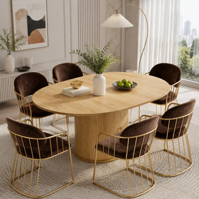 43.3" Extendable Dining Table with Hidden Storage & Sliding Door Base