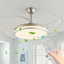 Ventilateur de plafond moderne à DEL 42 pouces à 2 niveaux avec éclairage et télécommande, pales rétractables, moteur à courant continu à 6 vitesses réglable et silencieux pour le salon, la chambre à coucher, la salle à manger