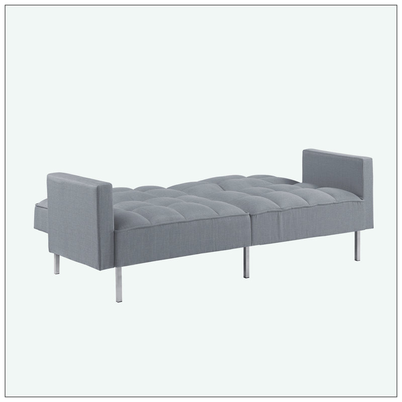 Ledonna 75.6 " Upholstered Convertible Sofa, Dark Gray 100% Linen