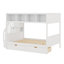 Lit superposé peu encombrant avec tablettes, escalier de rangement et deux tiroirs-128930448