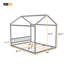 Lit fantaisiste en bois avec tête de lit, gris, durable et facile à assembler-19066602