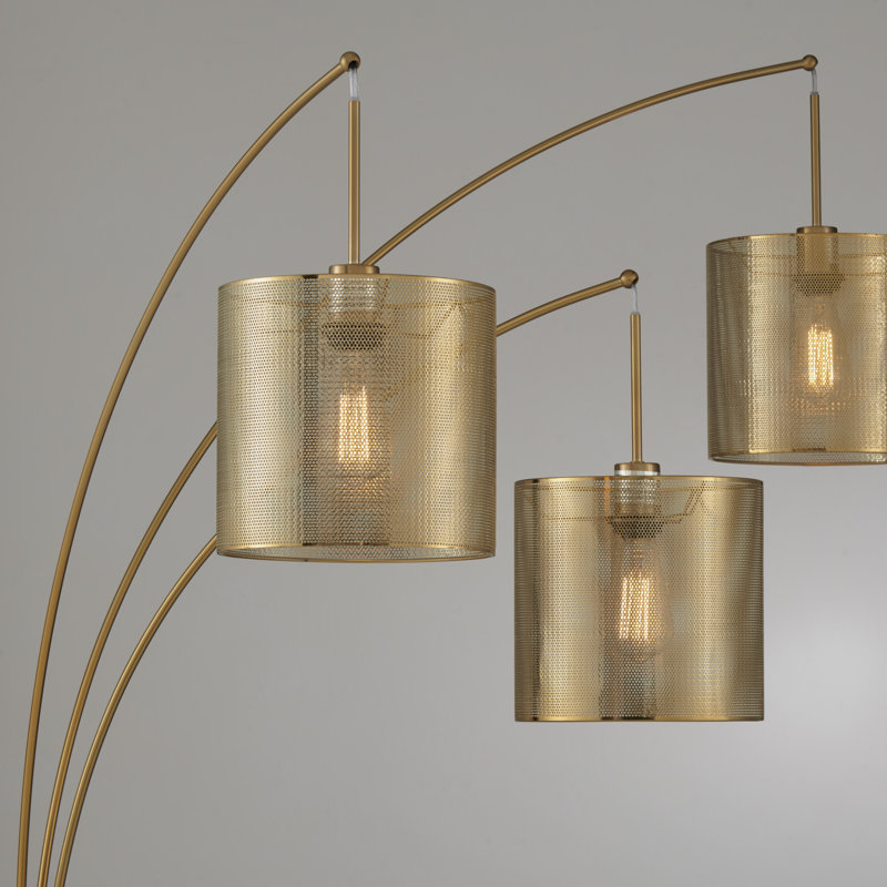 91'' Antique Brass Arched Floor Lamp