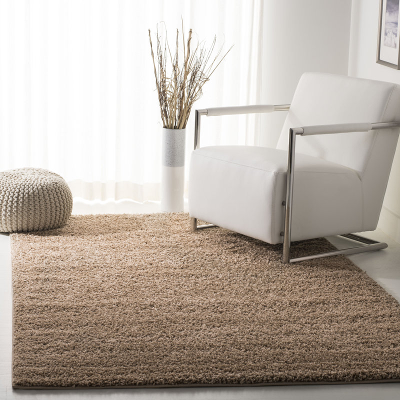 Helsel Shag Performance Machine Washable Solid Color Rug, Rectangle 5'1" x 7'6"