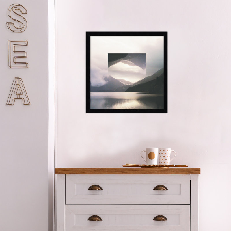 Reflected Landscape by Laura Marshall, Black, 17" H x 17" W x 1" D