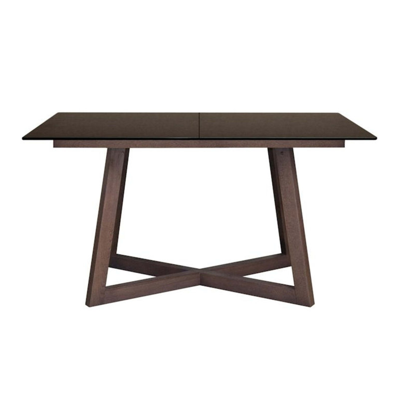 Chamille Extendable Solid Wood Base Dining Table, Black