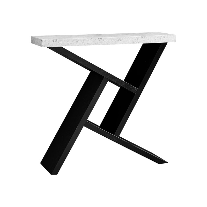 Élégante table d'appoint noire pour le couloir - console moderne avec surface étroite et multifonctionnelle grise et stratifiée pour chambre à coucher
