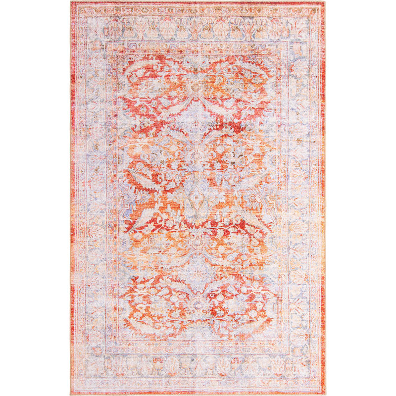 Mcclamma Chenille Oriental Indoor Rug, Rectangle 5' x 8'