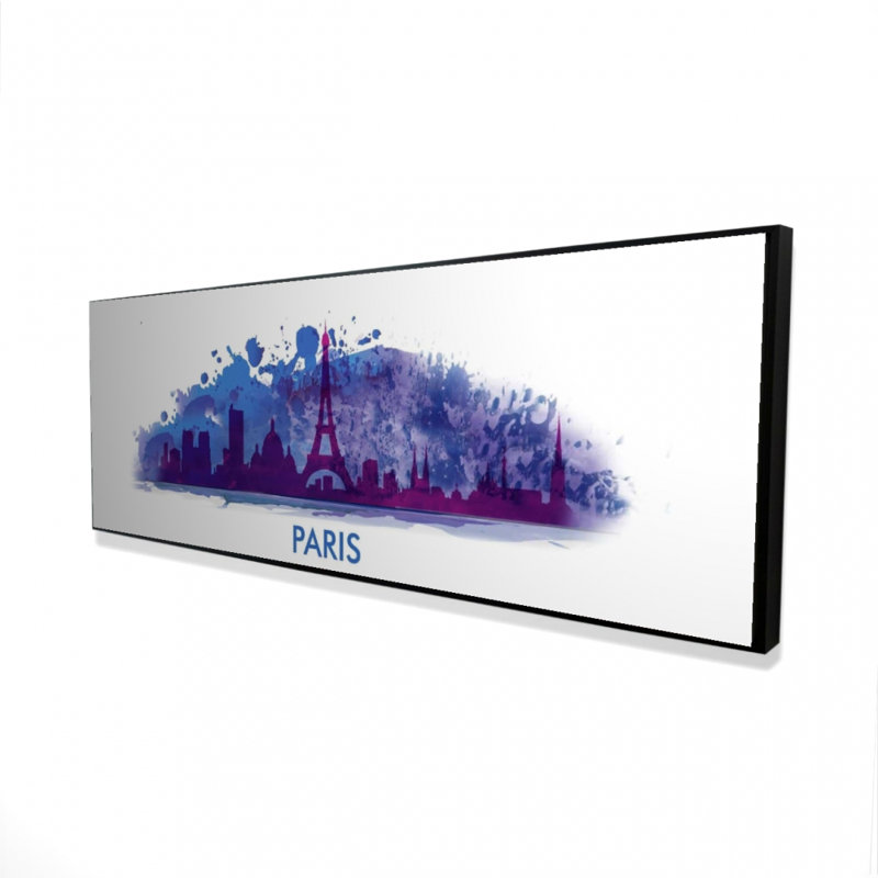 "Paint Splash Silhouette Of Paris" sur toile