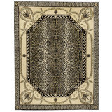 Hand-Knotted High-Quality Beige and Black Area Rug