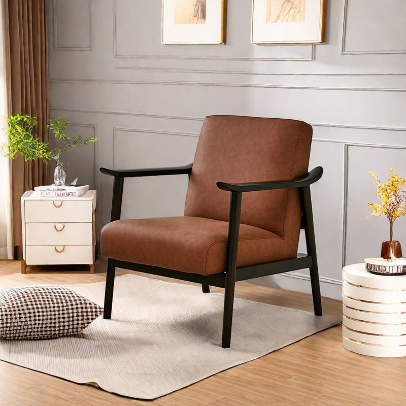Payton, Brownish Gold Faux Leather, Black