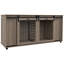 Table de bout pour chien avec cage amovible et cloison amovible pour chien 71 po avec rangement et portes doubles, finition noyer