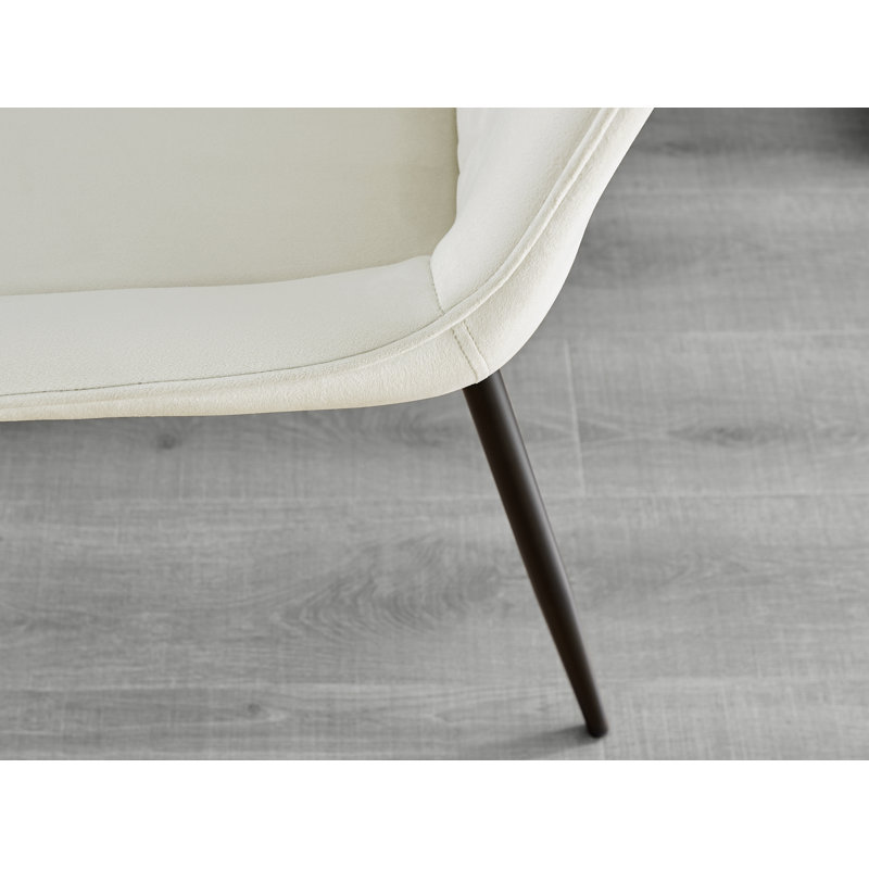 Venedocia Round Wood Effect Dining Table & 4 Luxury Velvet Dining Chairs, Cream/Black