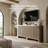 2 Door Sideboard Buffet Cabinet, Travertine Greige