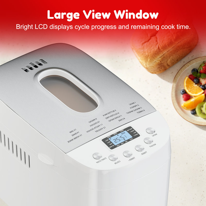 Davivy 3LB Bread Maker Machine with Gloves 15-in-1 Automatic Large Capacity Bread Machine Nonstick Bowl For Bread, Jam& Yogurt