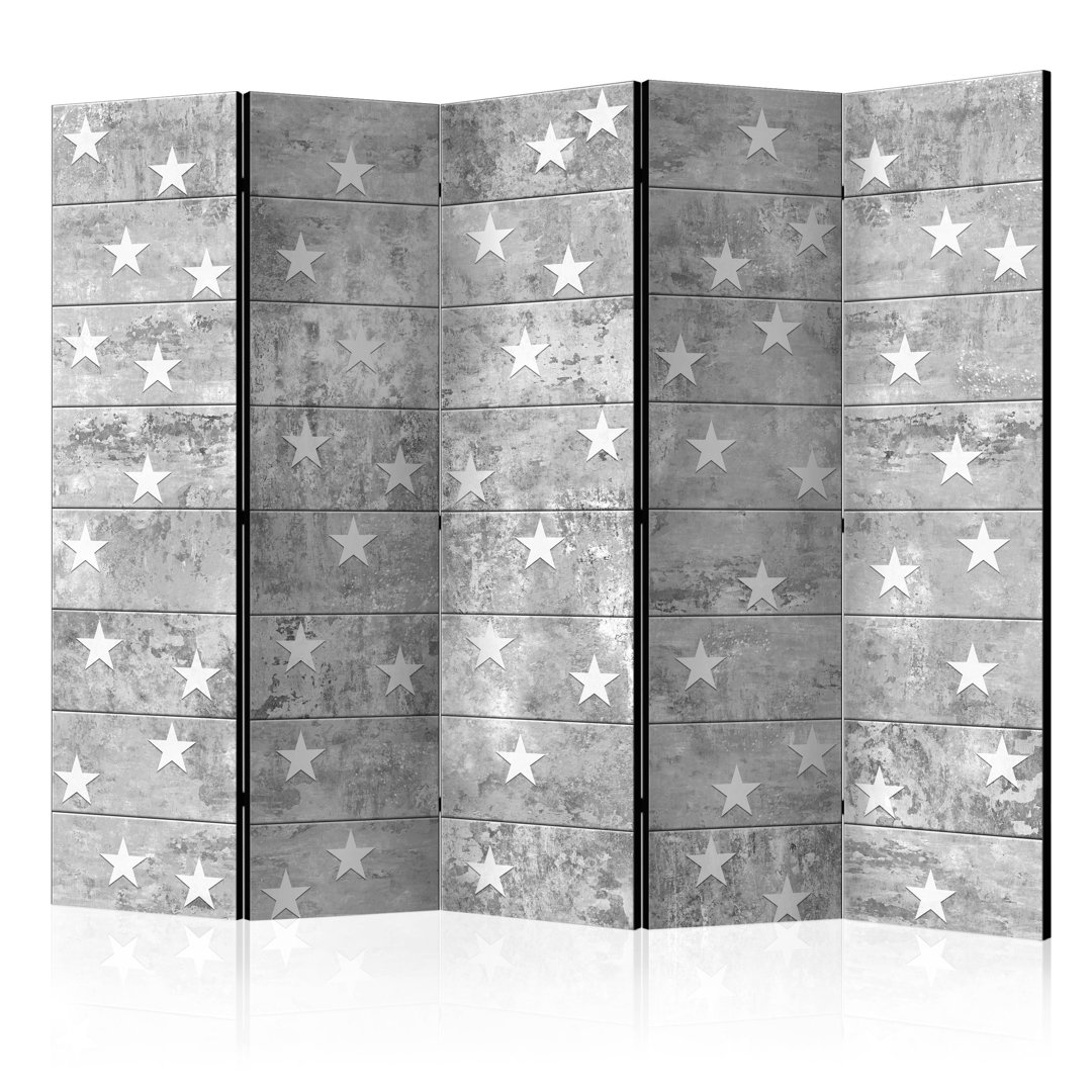 225cm W x 172cm H 5 - Panel Wood Folding Room Divider