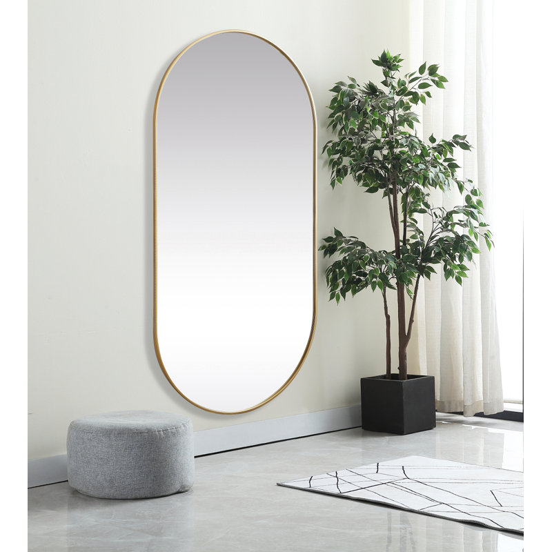 Elington Metal Oval Mirror, Brass, 72"  x 36" 