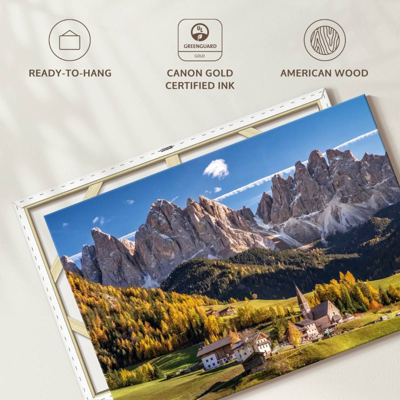 Paysage d'Alvord Val Di Funes, H 24 po x l 36 po