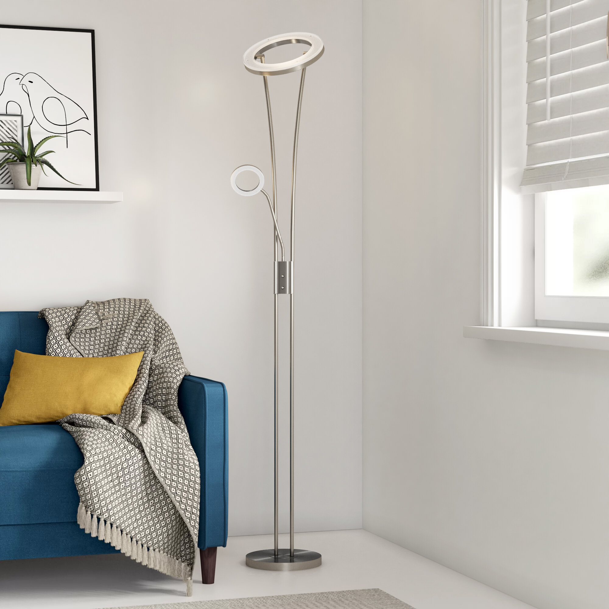 Led uplighter floor sales lamp with dimmer