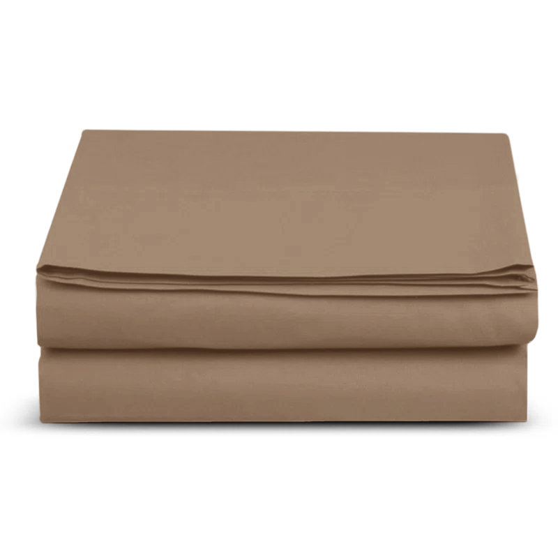 Deirdre 200 Thread Count Egyptian Certified Cotton Flat Sheet, Single (3'), Beige