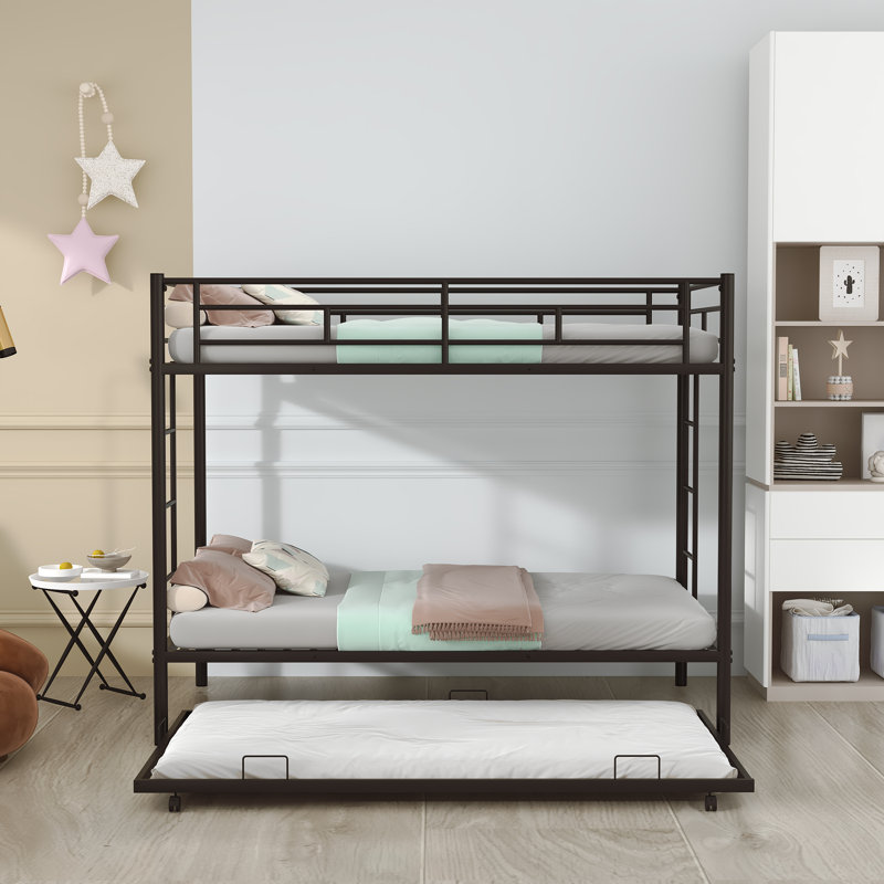 Denali Kids Twin Over Twin Bunk Bed with Trundle, Black