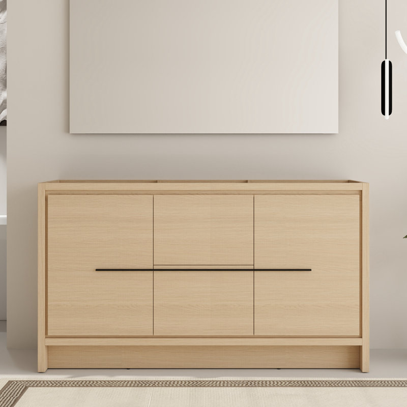Eardisley 60'' Double Bathroom Vanity Base Only, Base Cabinet without Top