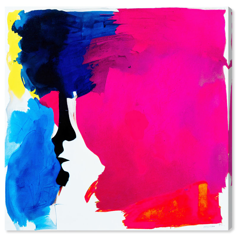 Éclat de couleur néon sur toile, H 12 po x l 12 po x P 0,8 po
