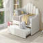 Full Size Upholstery Daybed Frame With Shall Shaped Backrest And Trundle